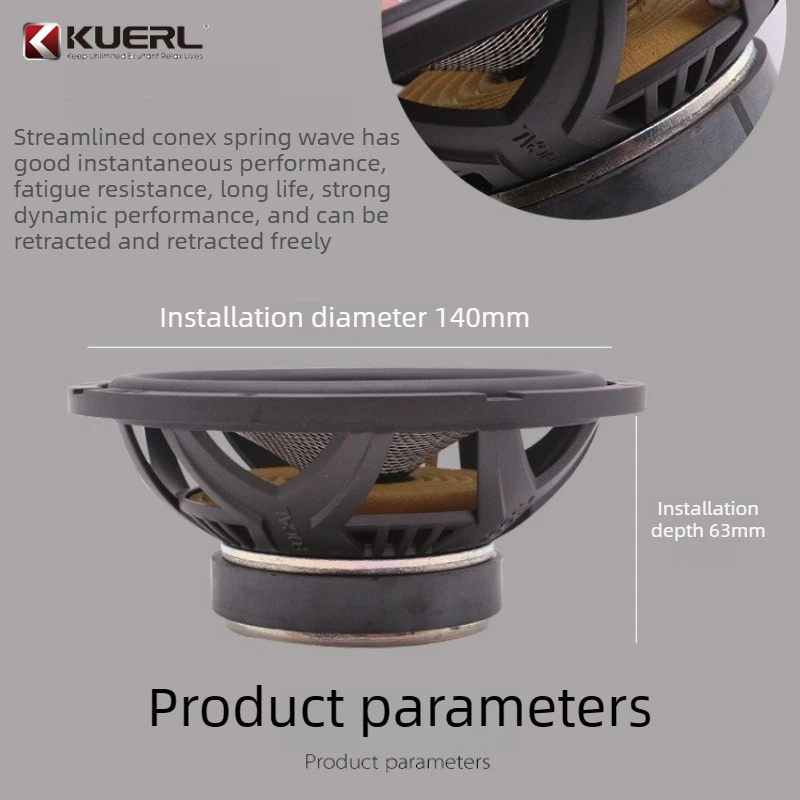 KUERL Car Speaker Set 165AS 6.5-Inch Front Door Car Audio Speaker Upgrade Tweeters and Woofers