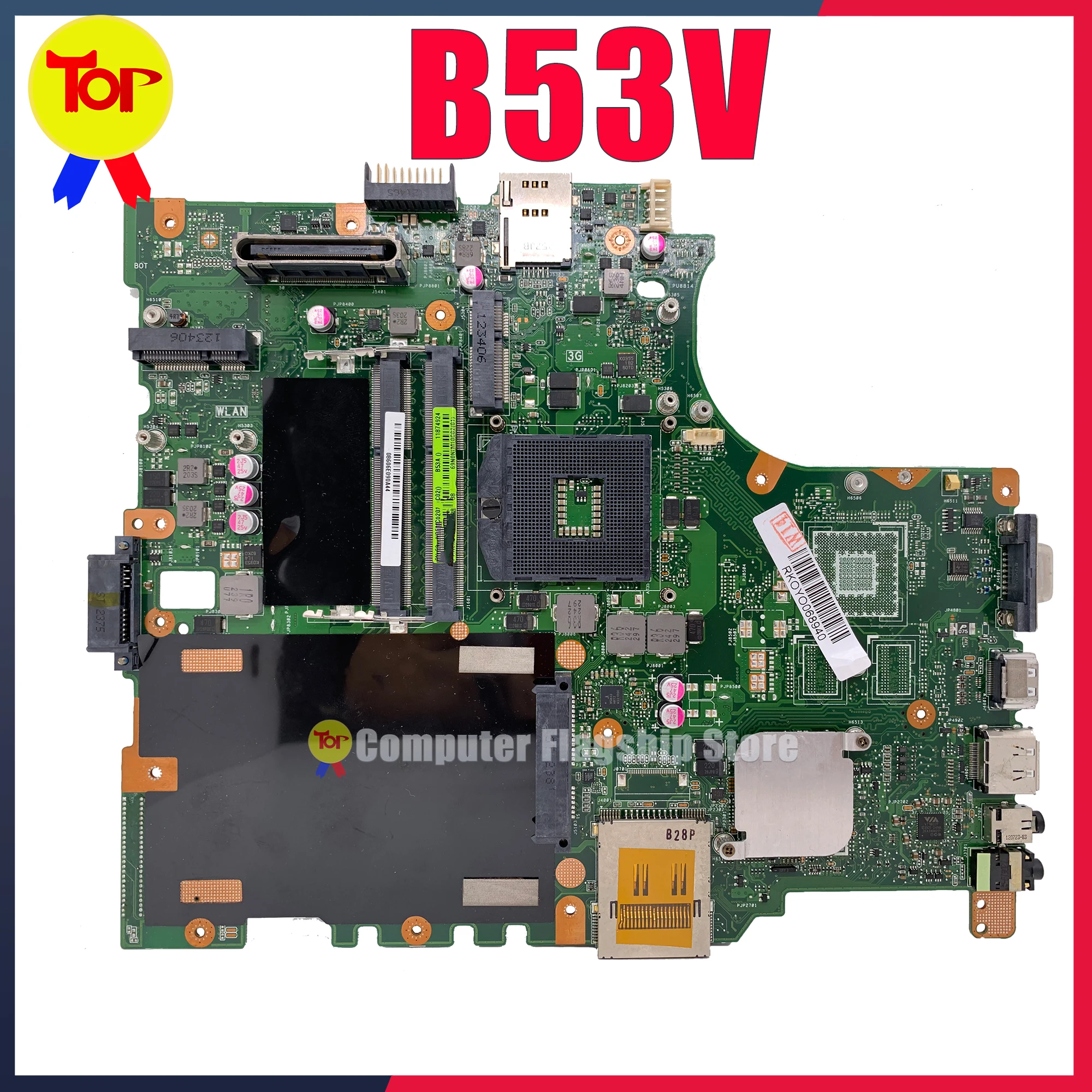 

KEFU B53V Laptop Motherboard For ASUS B53V B53VC Mainboard 100% TEST Working