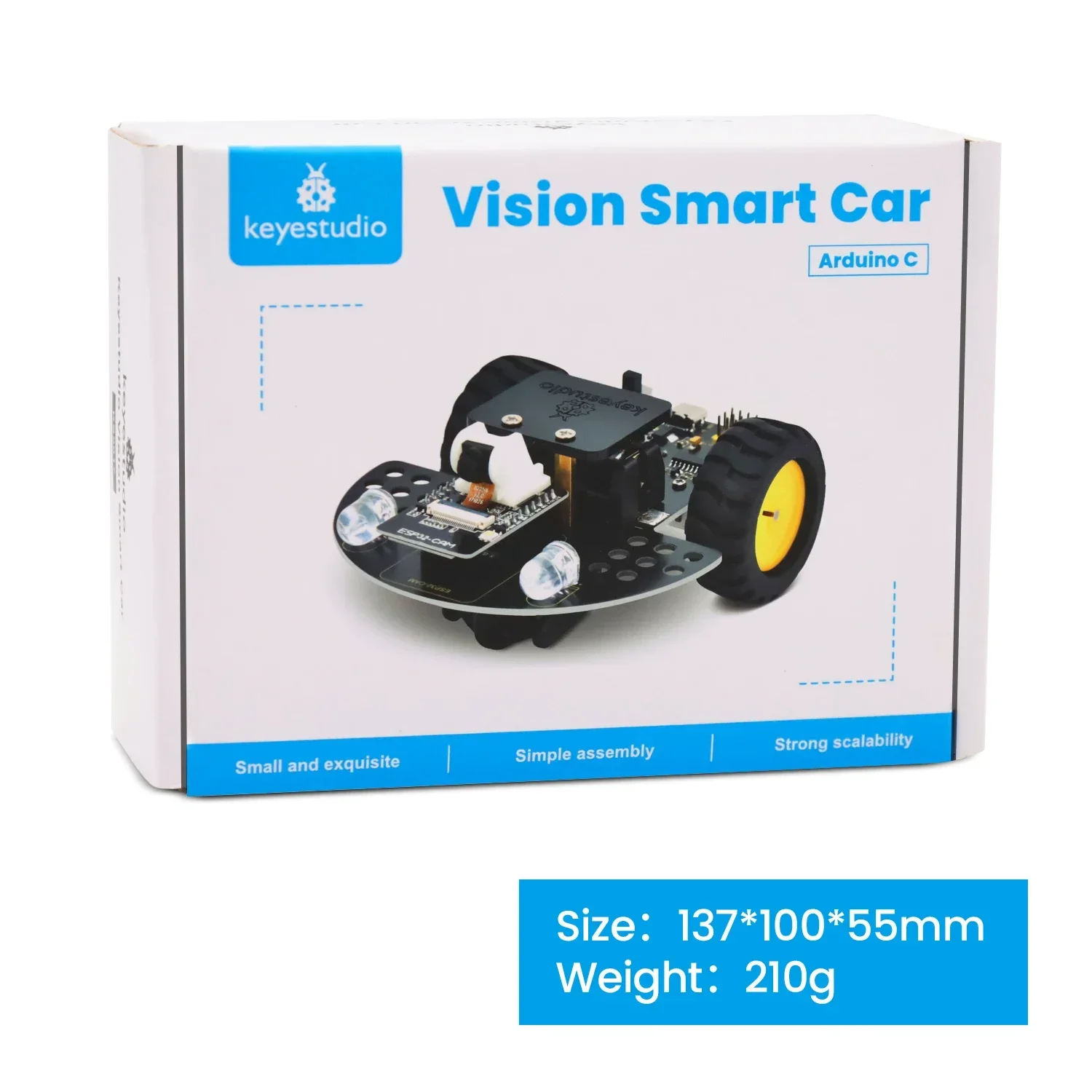 Keyestudio Vision Smart Car avec caméra pour Ardu37Robot vidéo ESP32-CAM, basé sur la technologie ESP32-CAM et la technologie Wi-Fi, kit de bricolage