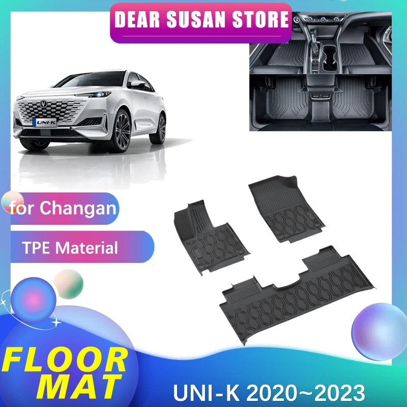 Car Floor Mat for Changan UNI-K 2020~2023 2021 Waterproof Foot Parts TPE Interior Liner Carpet Pad Custom Cover Rug Accessories