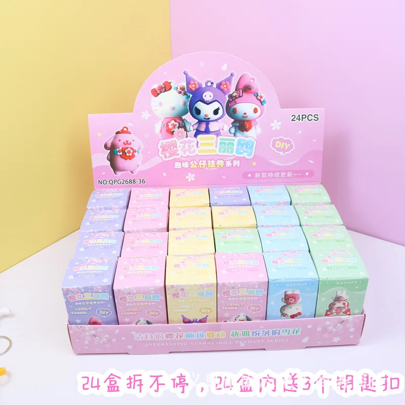 

24pcs Cartoon Sanrio Kuromi My Melody Pendant Keychain Holder Key Chain Car Keyring New Surprise Toys Hanging Jewelry Kids Gifts