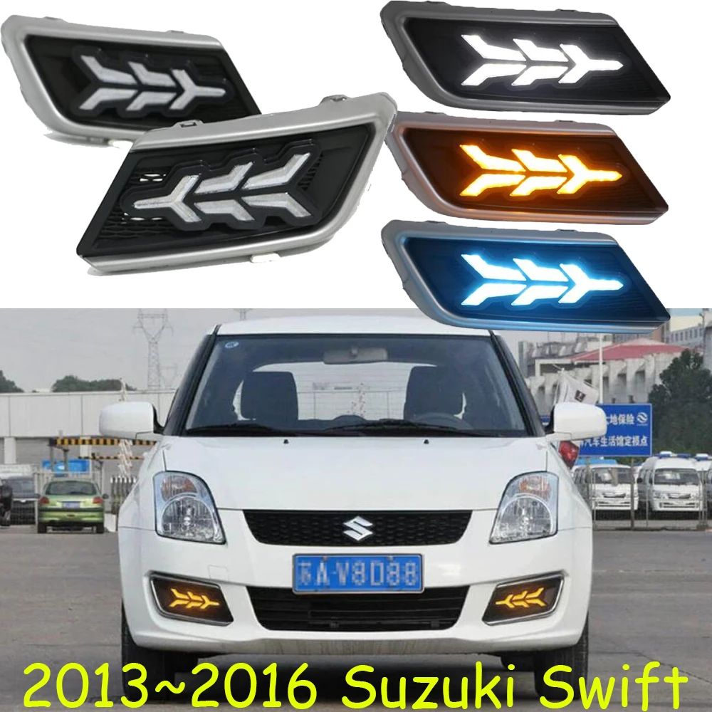 Car Bumper Headlight For Swift Daytime Light 2013~2016y DRL Car Accessories LED Headlamp For Swift Fog Light