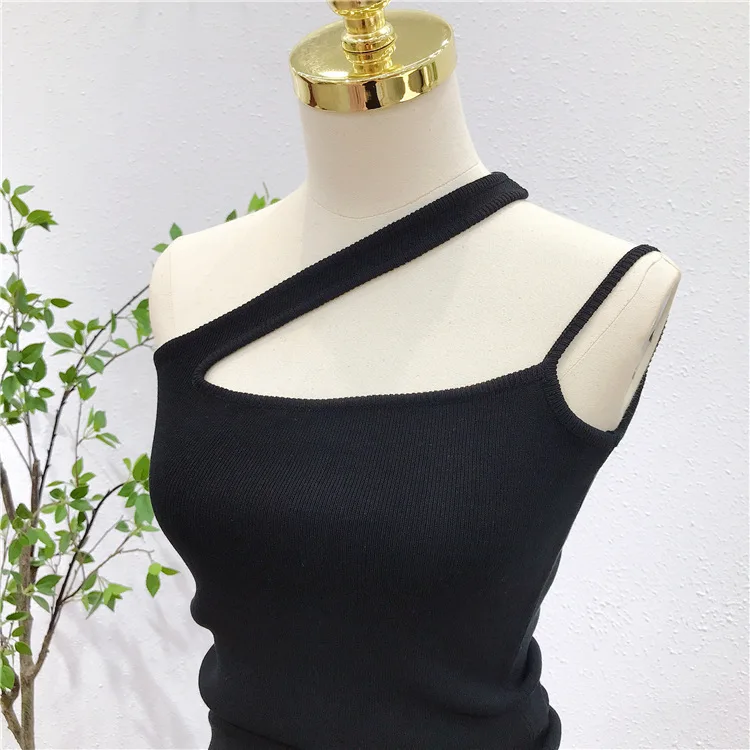 

3172 Night Elf ~ Cool Silk Irregular Strap Design Halter Summer Inner Wear Sexy Camisole