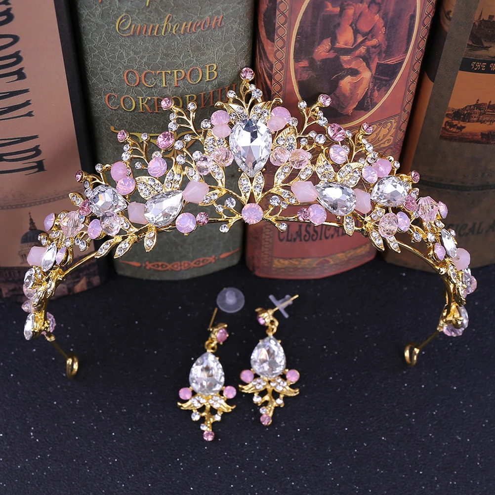 

Crystal Crown Crown Headdress Earrings Bride Headdress Earrings Wedding Baroque Hair Wedding Jewelry Accessories