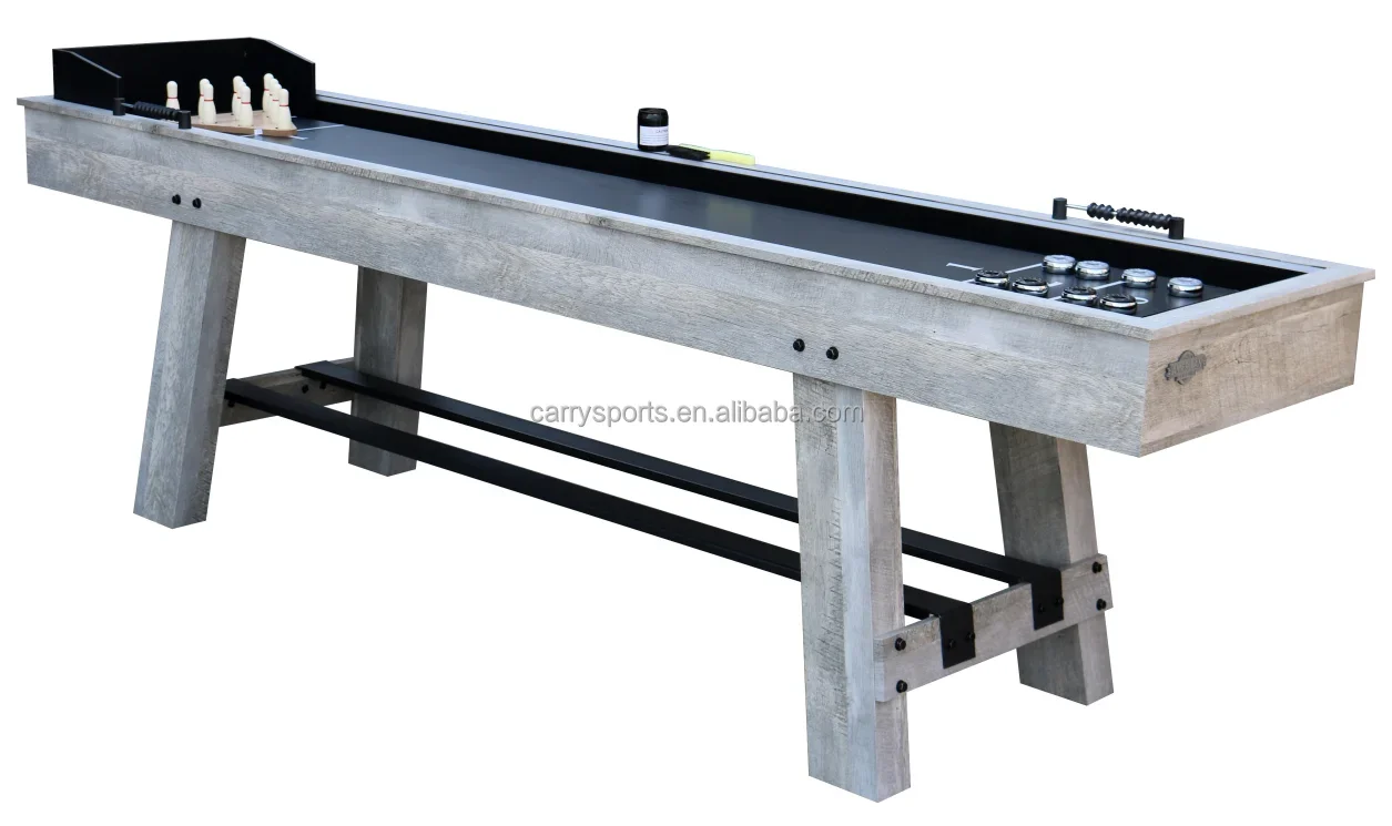 Snooker Club Essentials 2-in-1 kayu Shuffleboard dan Bowling Table dapat disesuaikan standar 9ft/12ft/14ft/16ft/18ft/20ft/22ft