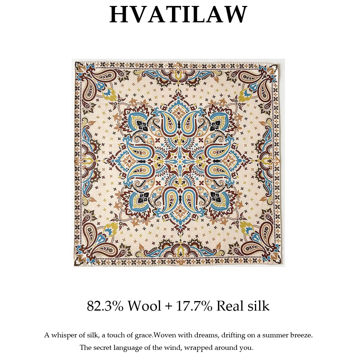 

Paisley Print Natural Silk Wool Bandana Women Square Scarves Kerchief Fashion Luxury High Quality Headband Neckscarf Hijab Shawl