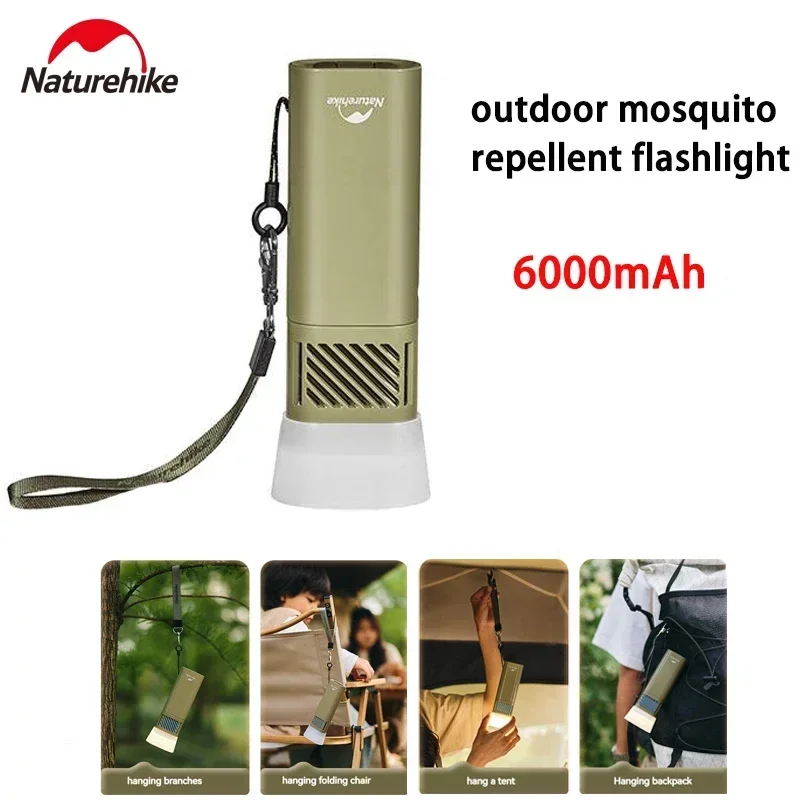 Naturehike 6000nAh Lanterna portátil anti-mosquito IPX4 Lâmpada de luz à prova d'água Tipo C Carregador móvel 2024 Novos suprimentos de acampamento