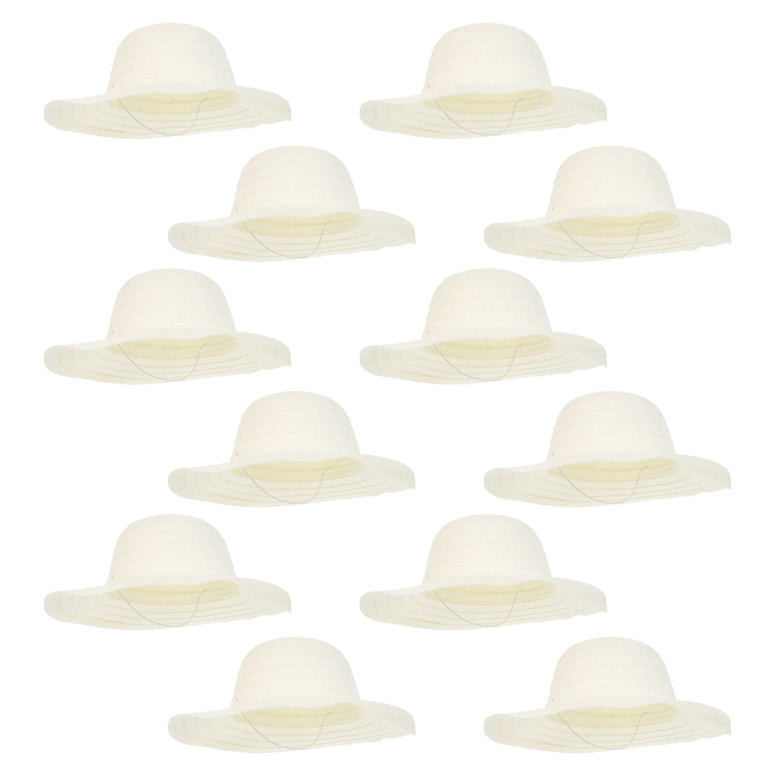 

12pcs Blank Straw Hats Diy Unpainted Sun Hat For Painting Craft Adults Wide Brim Beach Garden Party Costume Accessory
