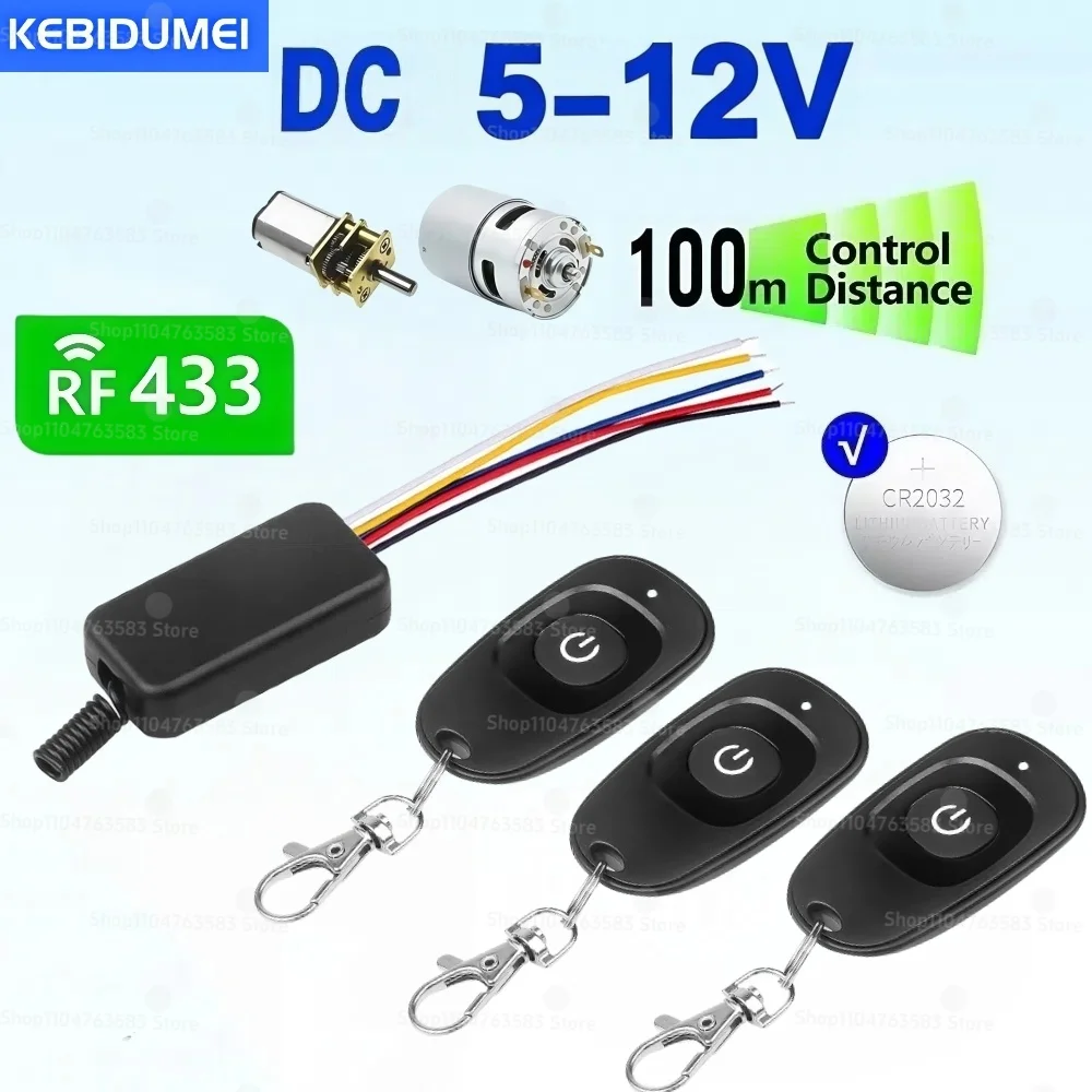 Wireless Remote Control Switch RF 433mhz Relay Receiver DC 5V 6V 9V 12V 1CH Module With Transmitter for LED Lamp Light DIY