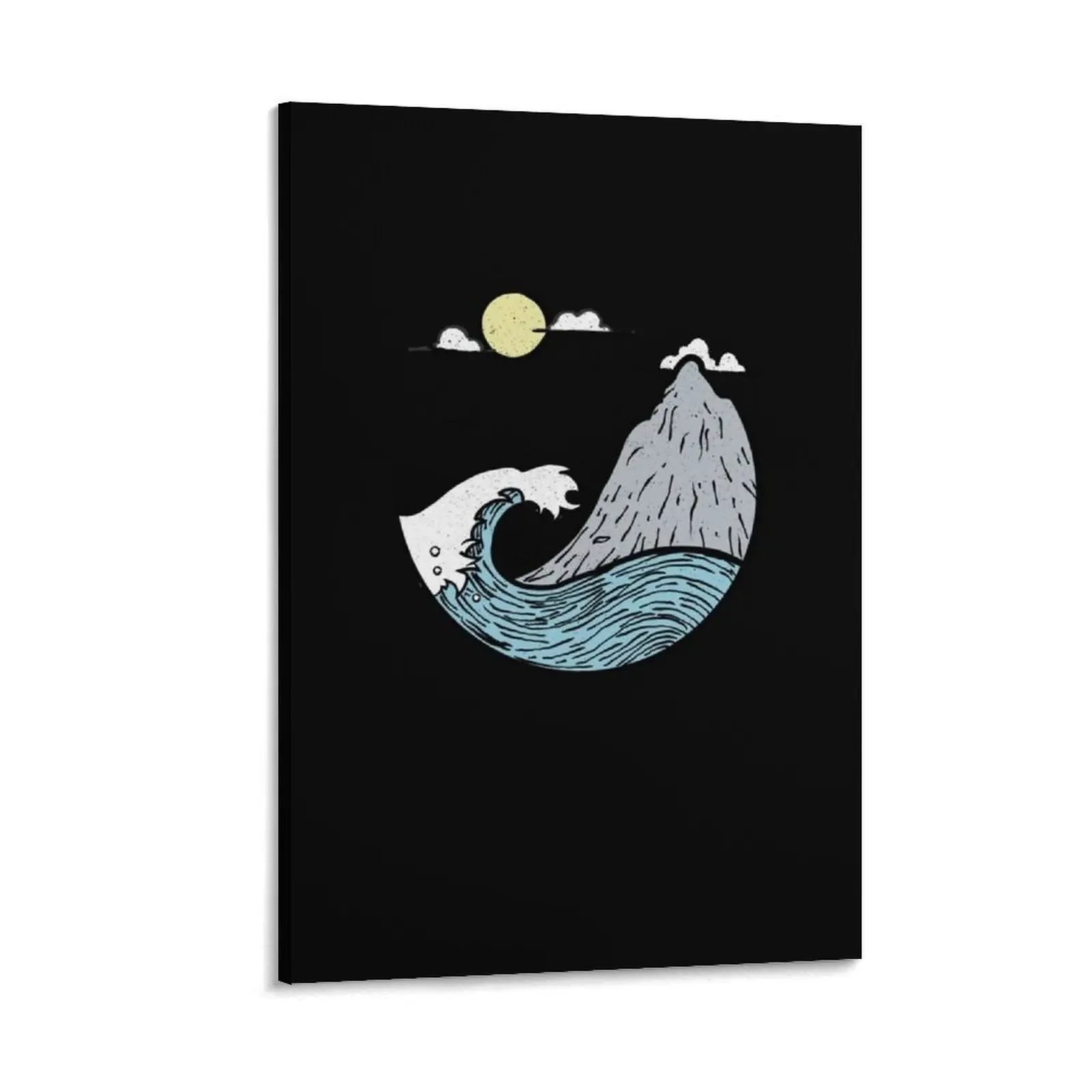 

Ocean Waves Under The Mountain Classic T-Shirt Canvas Painting canvas wall art Decoration home living room decoration