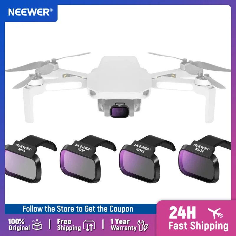 

NEEWER 4 Pack ND CPL Filters Set For DJI Mini 4K/2 SE/SE/2 Mavic Mini Drone Camera Lens Filter Accessories FL-B39