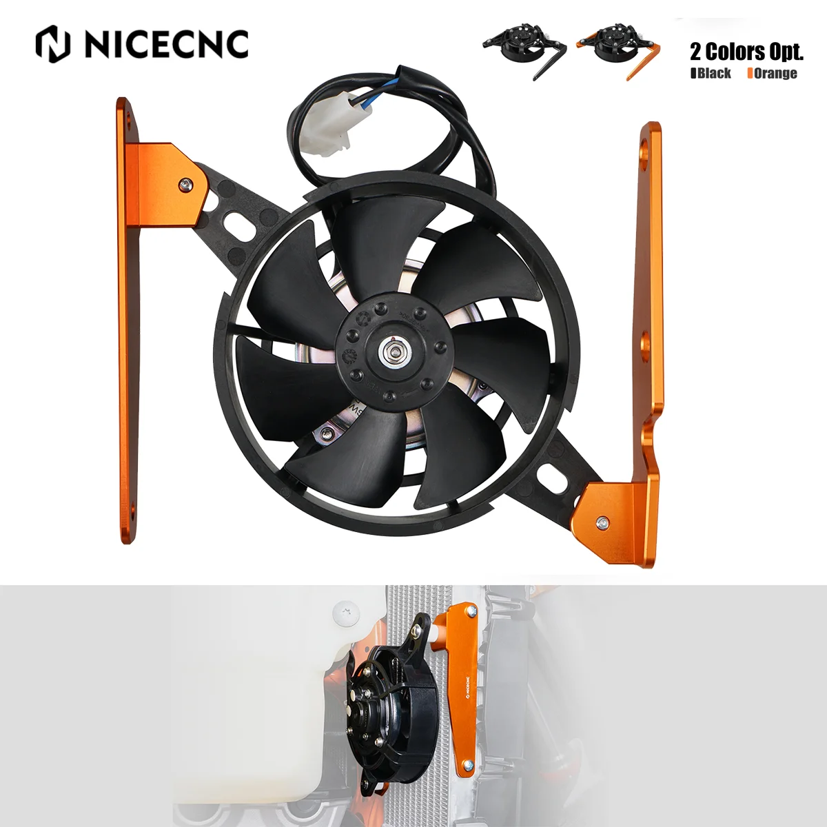 

NICECNC For 2023 2022 KTM EXC 300 EXCF 350 Husqvarna TE300 FE 450 GasGas EC 300 250 12V Engine Electric Radiator Cooling Fan Set
