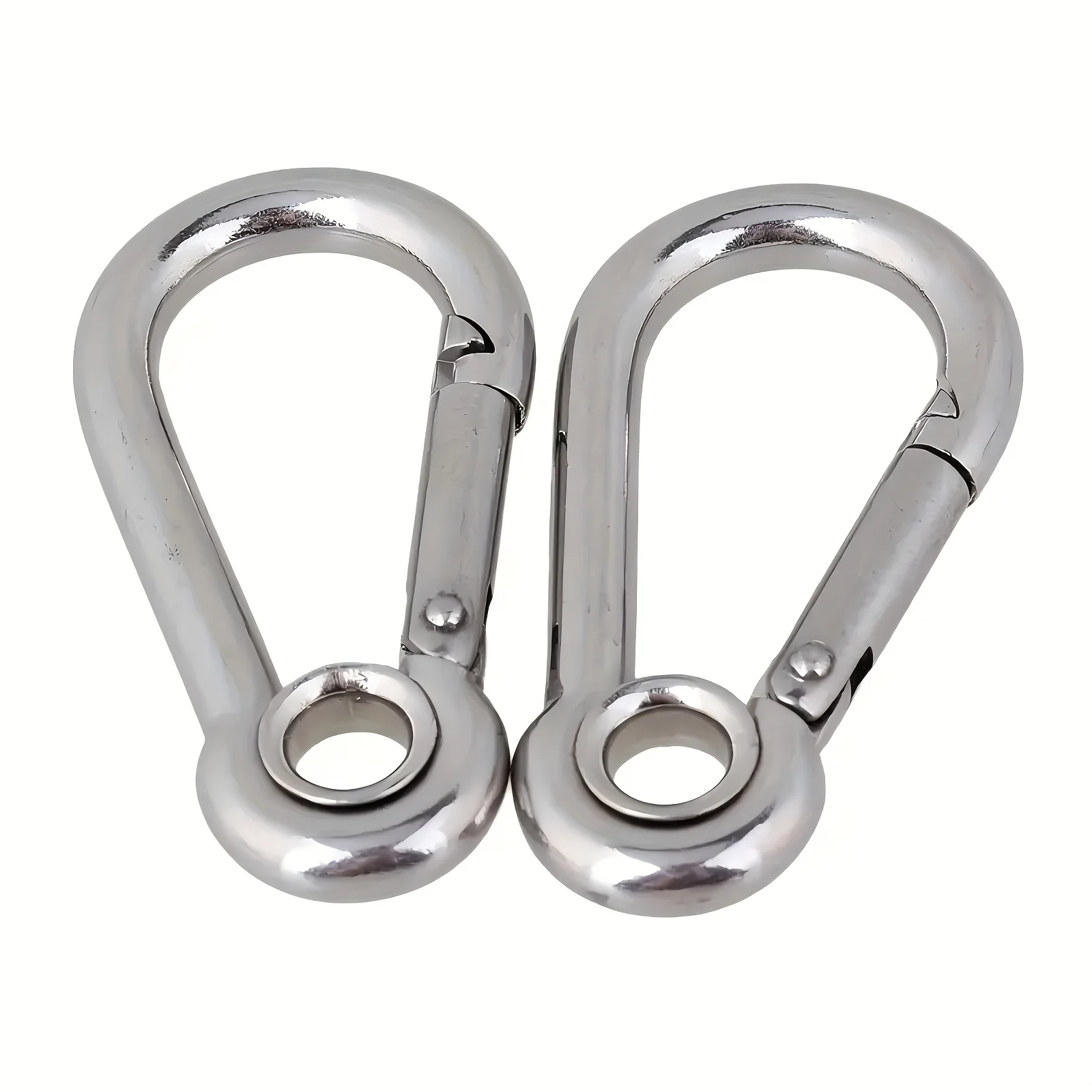 2Pcs 304 Stainless Steel Carabiner Spring Hook Outdoor Camping Lock Pet Rope Snap  M5