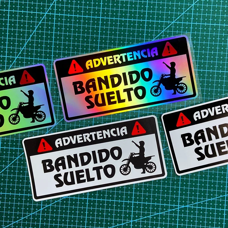 ADCERTENCIA BANDIDO SUELTO Scooter Stickers, Universal Warning Vinyl Decals for Motorcycle Car Toolbox Laptop Decor
