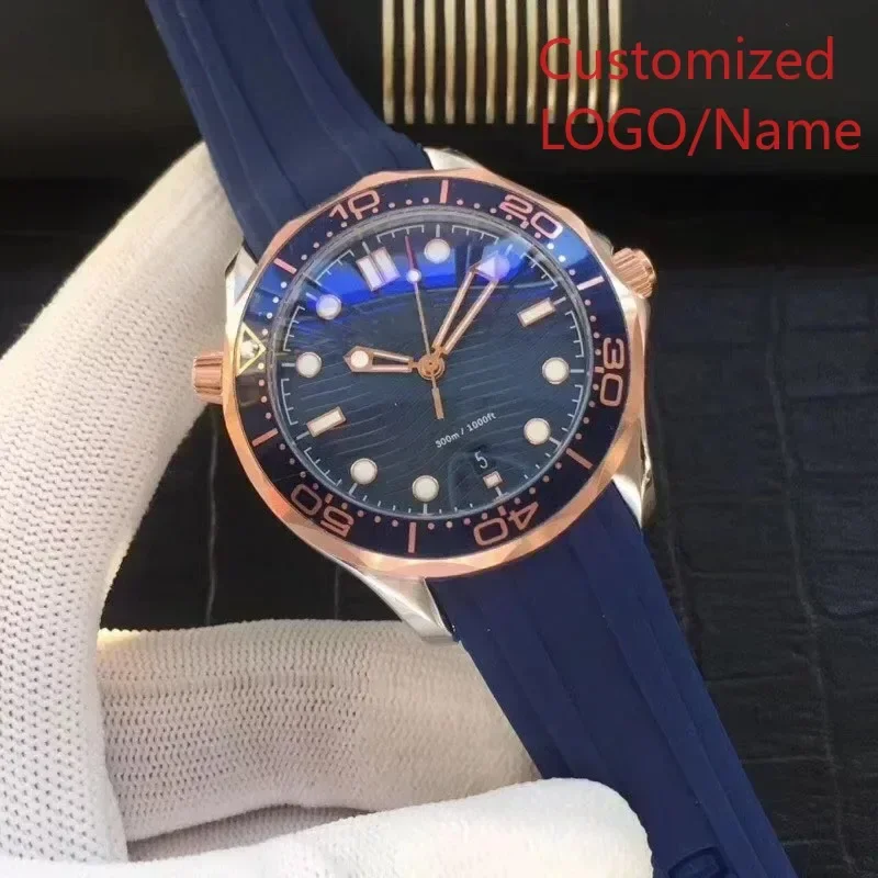 

A11 Store Customized Watch Masculino Automatic Watch Men Mechanical Watches Blue Black Ceramic Stainless Steel Bracelet