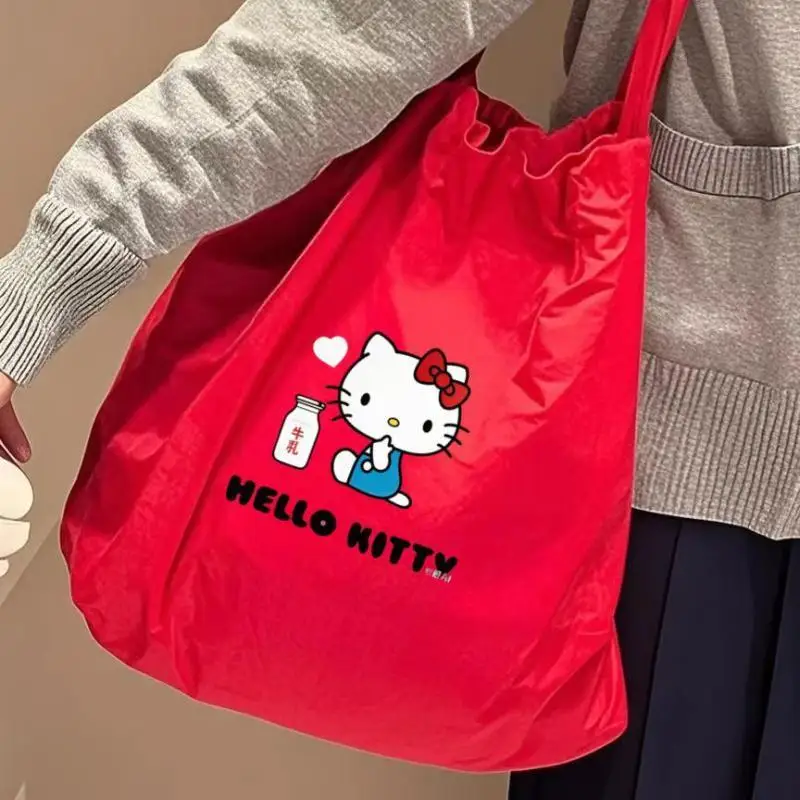 Borsa a tracolla da donna Sanrio Hello Kitty Kawaii Borsa di grande capacità Borse per studenti Borsa tote Borsa per la spesa portatile Borsa a tracolla regalo