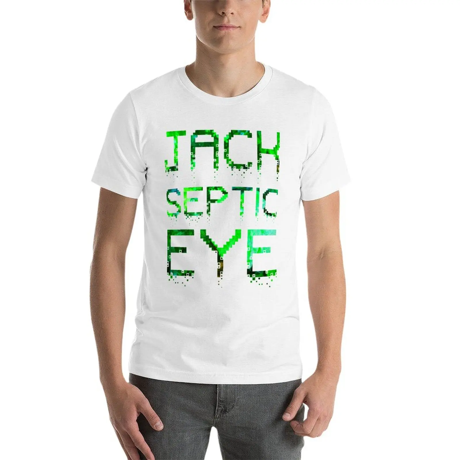 بكسل مجعدة |   تي شيرت JackSepticEye للرجال تي شيرت قطني أساسي تي شيرت