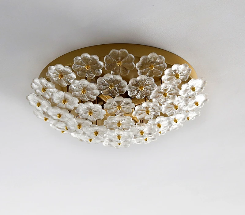 American simple dream glass petal ceiling lamp bedroom corridor cloakroom  room