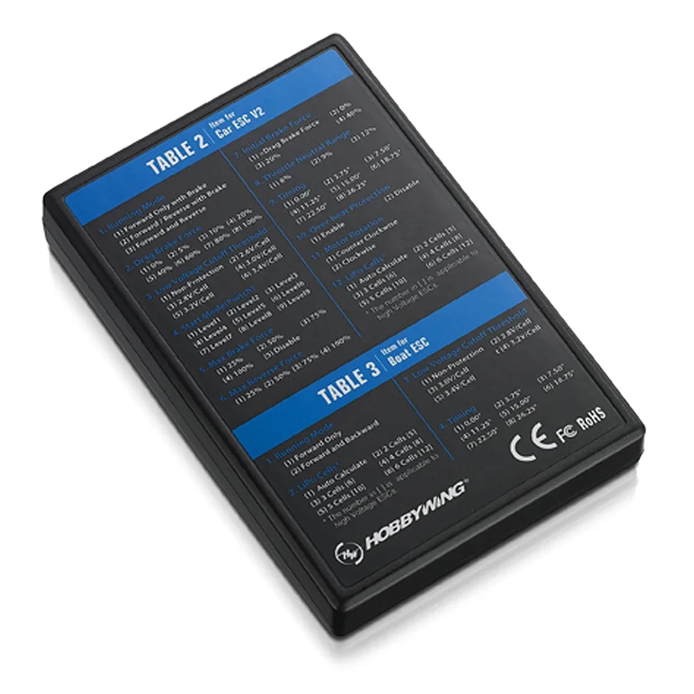 Hobbywing ESC LED 프로그램 카드 박스 Skywalker V2 Platinum FlyFun XERun EzRun QuicRun 시리즈 RC 자동차 부품용