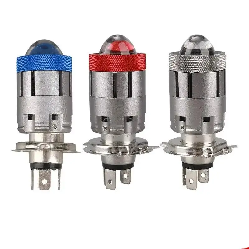 Universal Dual Color LED Motorbike Headlight Bulb, High Low Beam Three-claws LED Lamp Motorcycle Electric Vehicle Mod Light