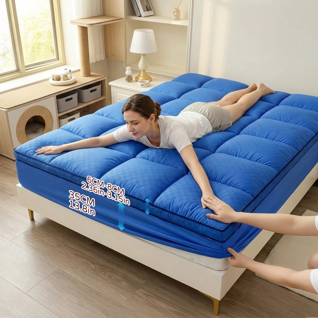 Cooling Mattress Topper Extra Thick Mattress Pad  Plush Soft Pillowtop Mattress Cover Deep Pocket Mattress Protector Cooling Mattress Pad Cover Breathable Soft Comfortable Mattress Topper for Enhanced Sleep Quality Queen King Full Twin