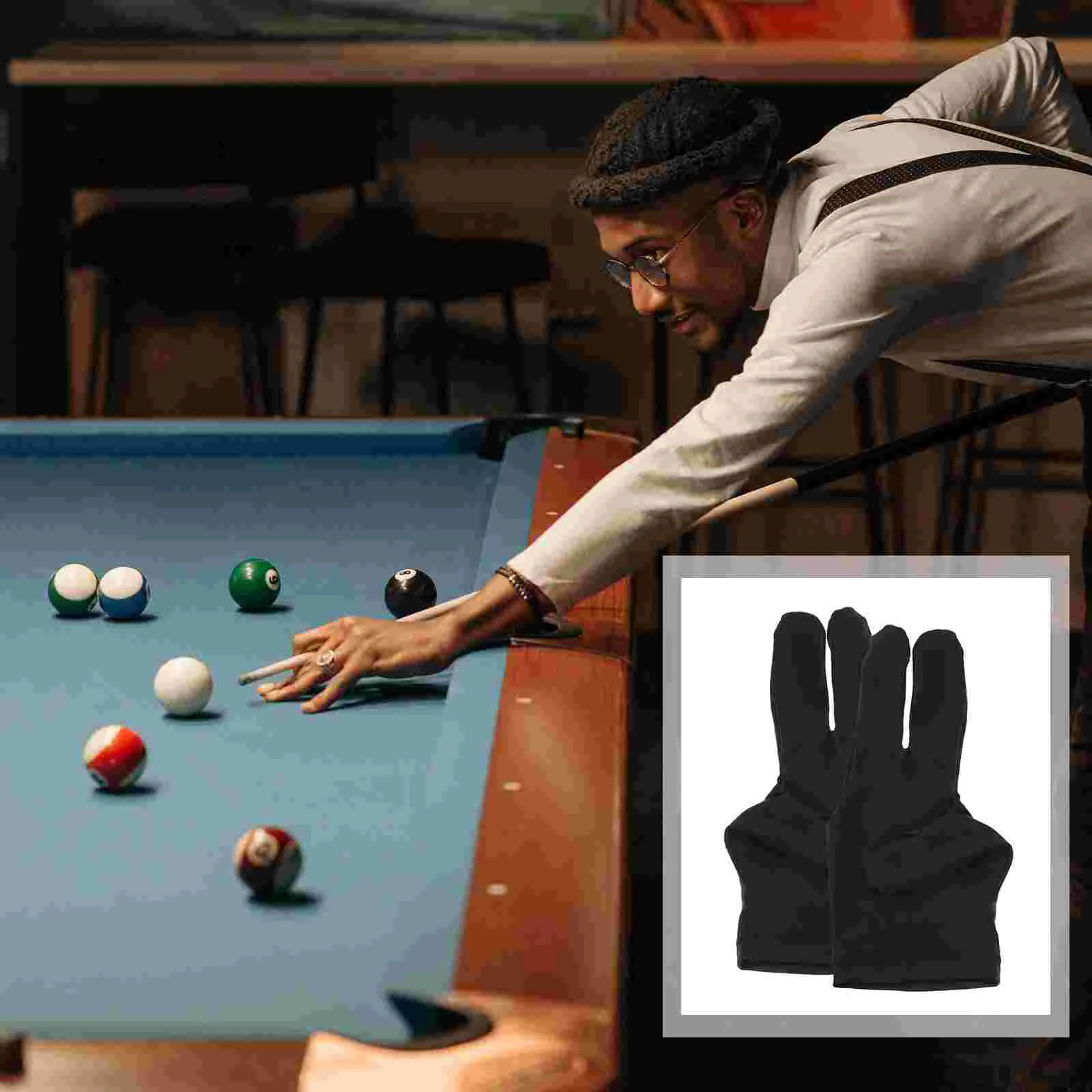 

2 Pcs 3 Fingers Gloves Billiard Cue Billiards Balls to Stretch Pool Table Three Accessory Child