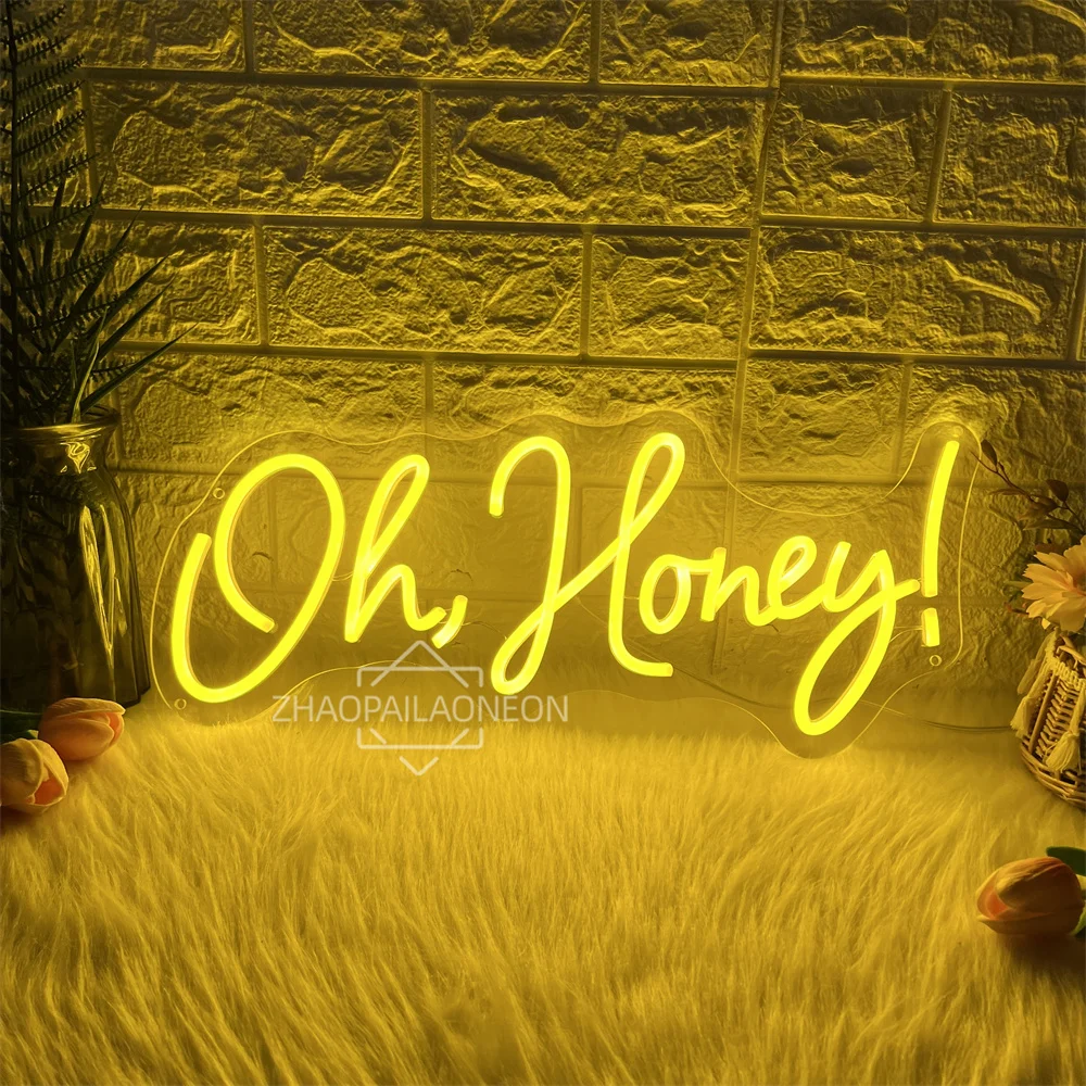 

Oh Honey неоновая вывеска светодиодная настенная домашняя комната Декор свадебные неоновые огни с регулируемой яркостью USB вечерние спальни свадебные украшения подарочные вывески