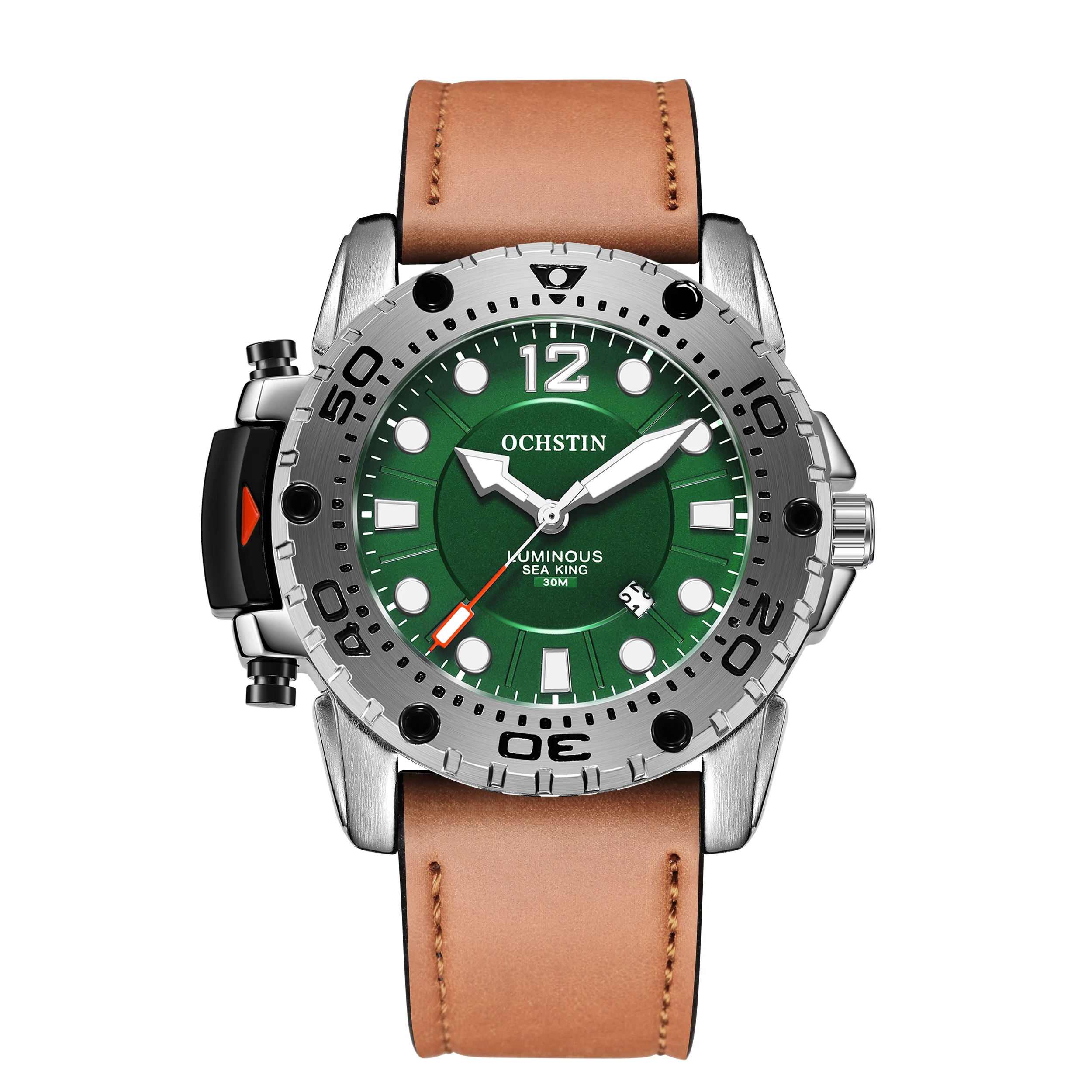 

Мужские военные водонепроницаемые кварцевые часы 2024, элитные брендовые армейские наручные часы с кожаным ремешком и вращающимся безелем для занятий спортом на открытом воздухе