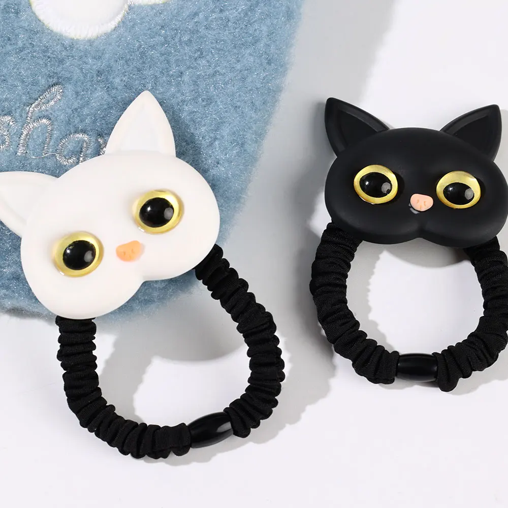 New Women Cute Cat Rubber Bands Elastic Hair Bands Korean Headwear Hair Ring Children for Girl Lovely Hair Accessories Ornaments