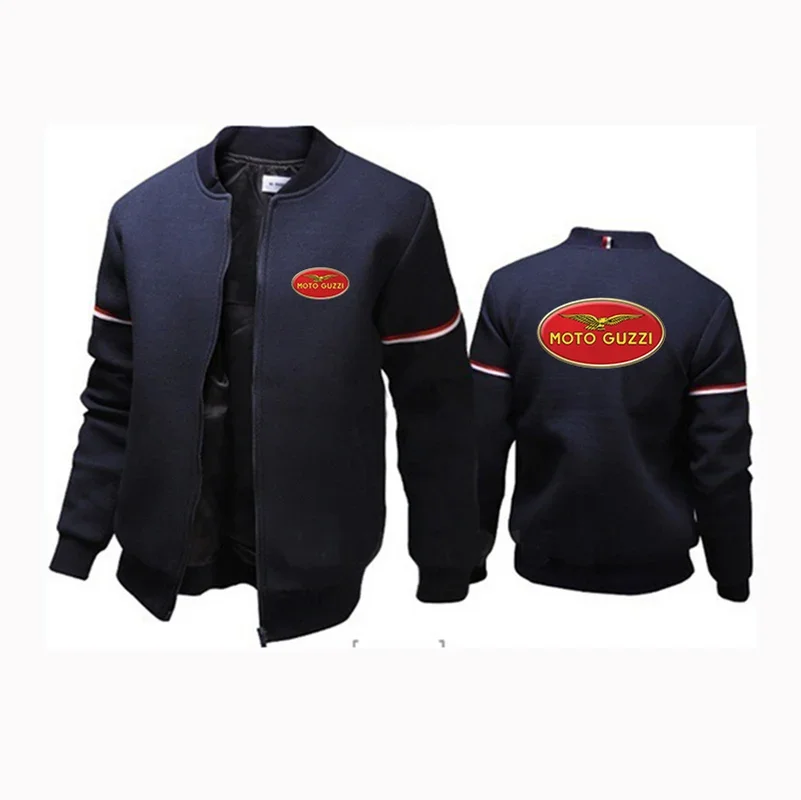 2024 Nieuwe Moto Guzzi Heren Lente en Herfst Afdrukken Jas Dunne Casual Staande Kraag Jas Comfortabele Veelzijdige Tops