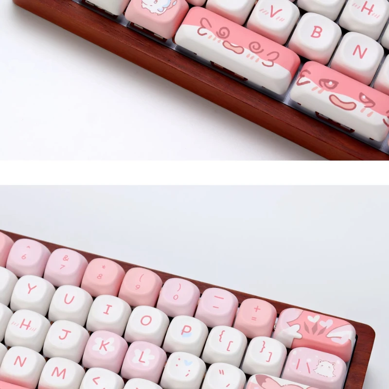 

Peach Spinning Weasel Theme Keycaps Custom KOA Profile Keycap Cute Cartoon Anime Point Key Caps for Artisan Original Design