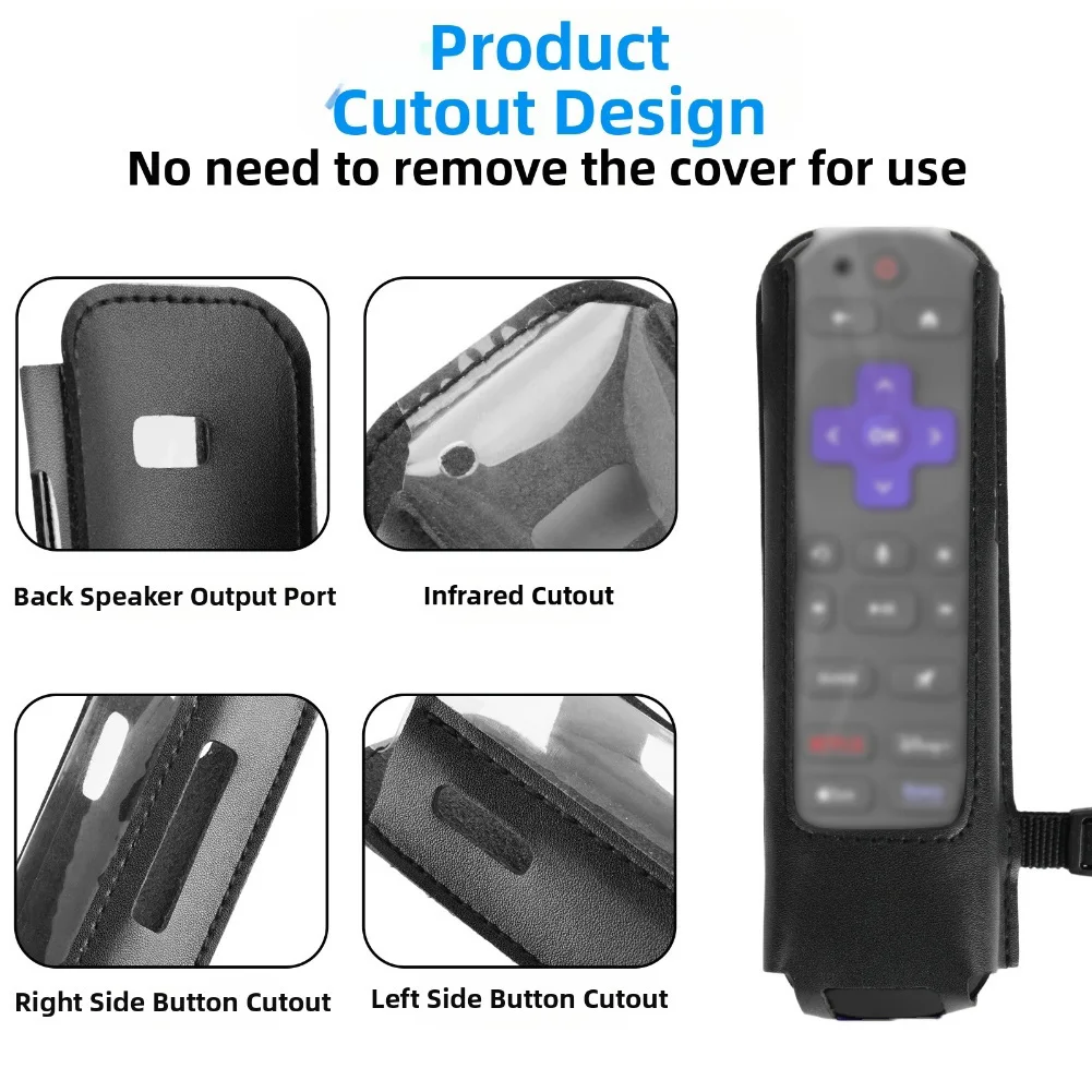 

Case For Roku-Remote Replacement Controller Protective Case Portable PU Shell Durability Parts Portable Design Wear-resistant