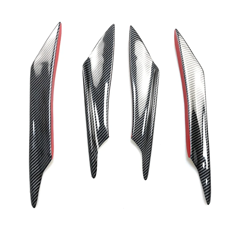 Universal Car Front Bumper Lip Splitter,Car Exterior 4-Pack Soft Fins Combat Wind Saber Auto Air Spoiler Sticker Trim Parts