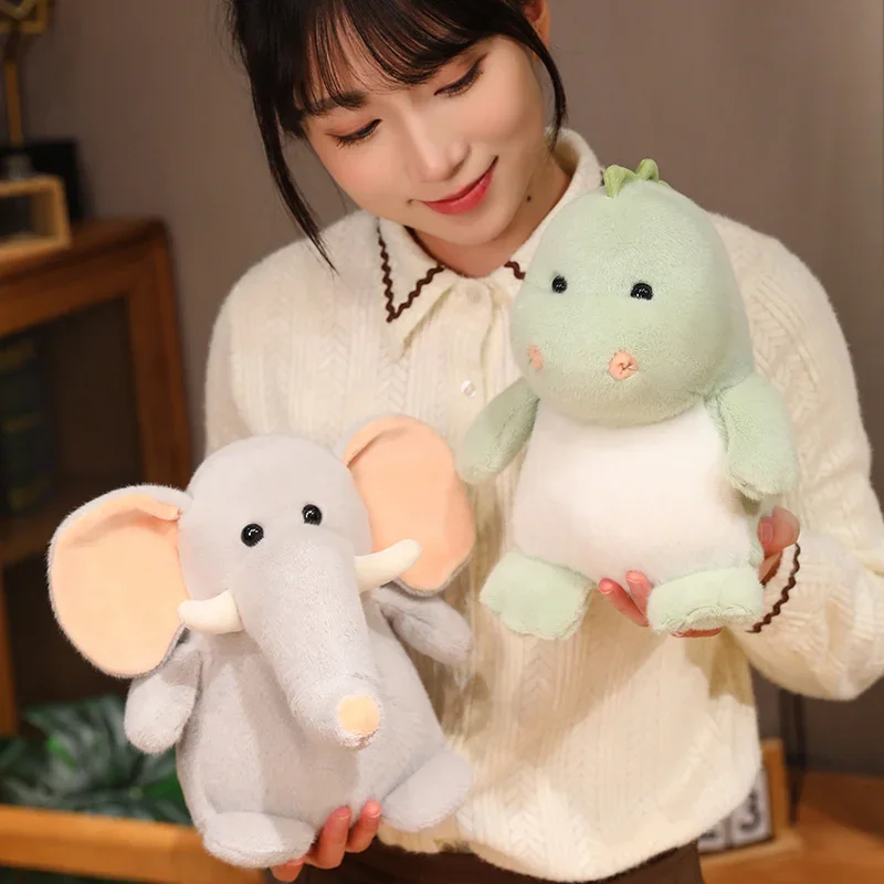 Nuova vendita 28cm bambola grassa animali di peluche cartone animato anatra morbida elefante ippopotamo dinosauro bambole Decor cuscino da tiro ragazza regali di compleanno