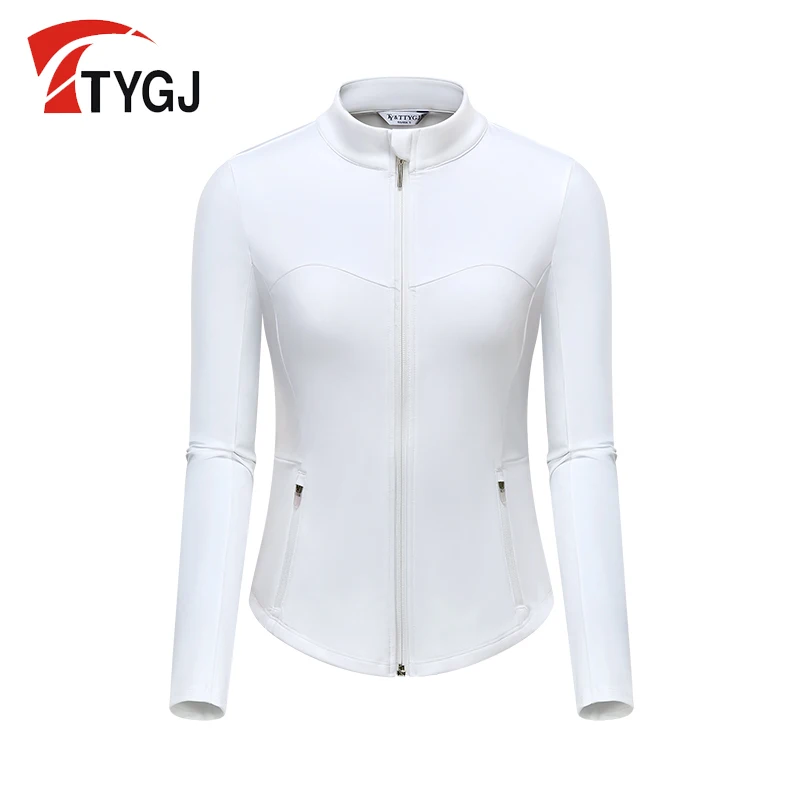 TTYGJ-Jaqueta esportiva de golfe slim fit feminina, blusa casual, roupa esportiva elegante, gola alta, outono, nova