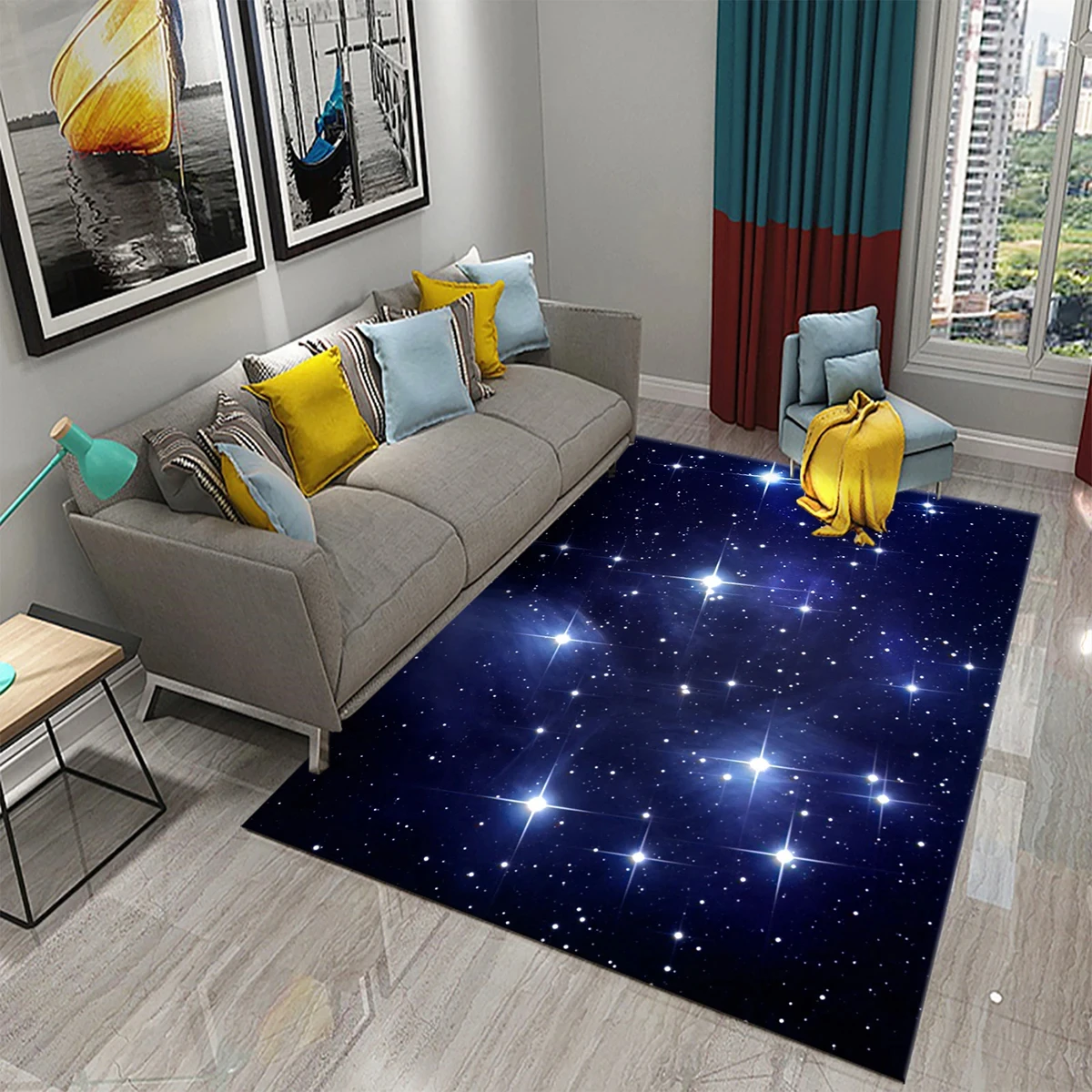 

Star Carpet Space Galaxy Area Rug for Living Room Coffee Chair Mat Bedroom Bathroom Entrance Non-slip Rug Carpets for Home Decor