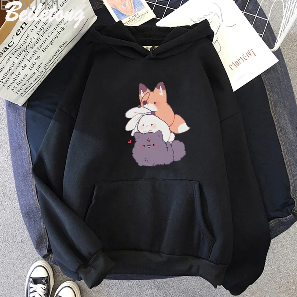 

TGCF Хуанские толстовки с принтом кота, небесные чиновники, одежда для благословения, унисекс, женский и мужской пуловер с длинными рукавами, толстовка Sudaderas