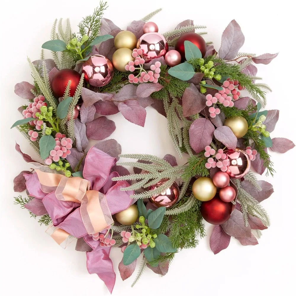 Blush Christmas Wreath - Pink Multi