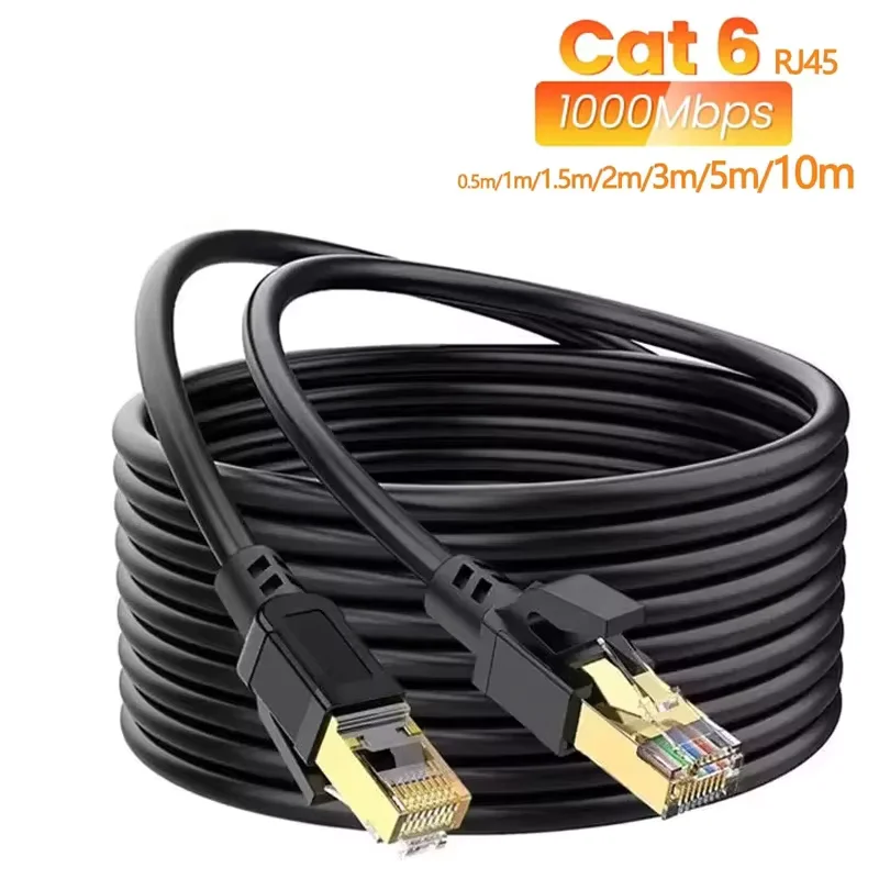0.5M 1M 2M 3M 5M 10M Shielded Network Patch Cord Cat6 RJ45 Ethernet Cable For Laptop Modem Router RJ45 LAN Wire Internet Lead