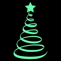 Spiral Christmas Tree Glow Sticker Kids Room Hotel Shop Wall Switch Xmas Decor Fridge Door Laptop Car Body Window Vinyl Decal