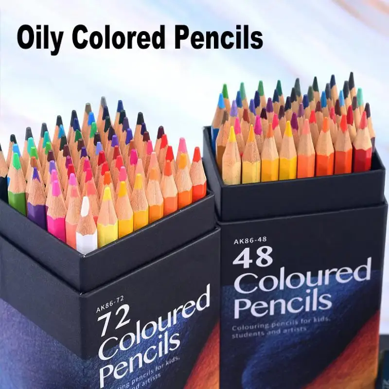 Professional Oil Wood Pencils, Soft Watercolor Pencil for School Draw Sketch, Art Supplies, 12,24,48,72,120,160 Colors