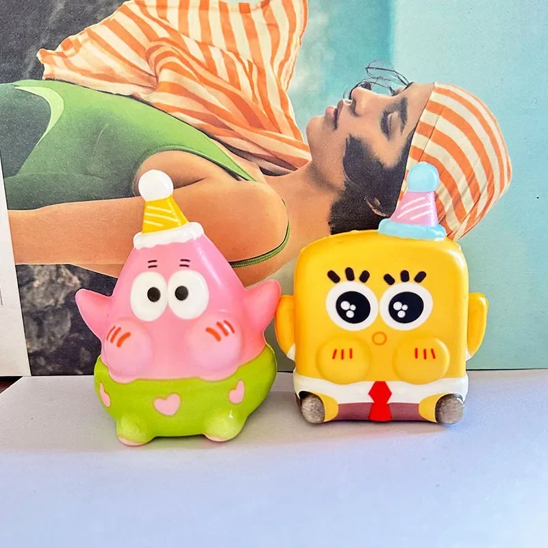 SpongeBob Patrick Star Squeeze Toy Cartoon Funny Stress Relief PU Squeeze Ball Kids Adults Creative Slow Rebound Antistress Gift