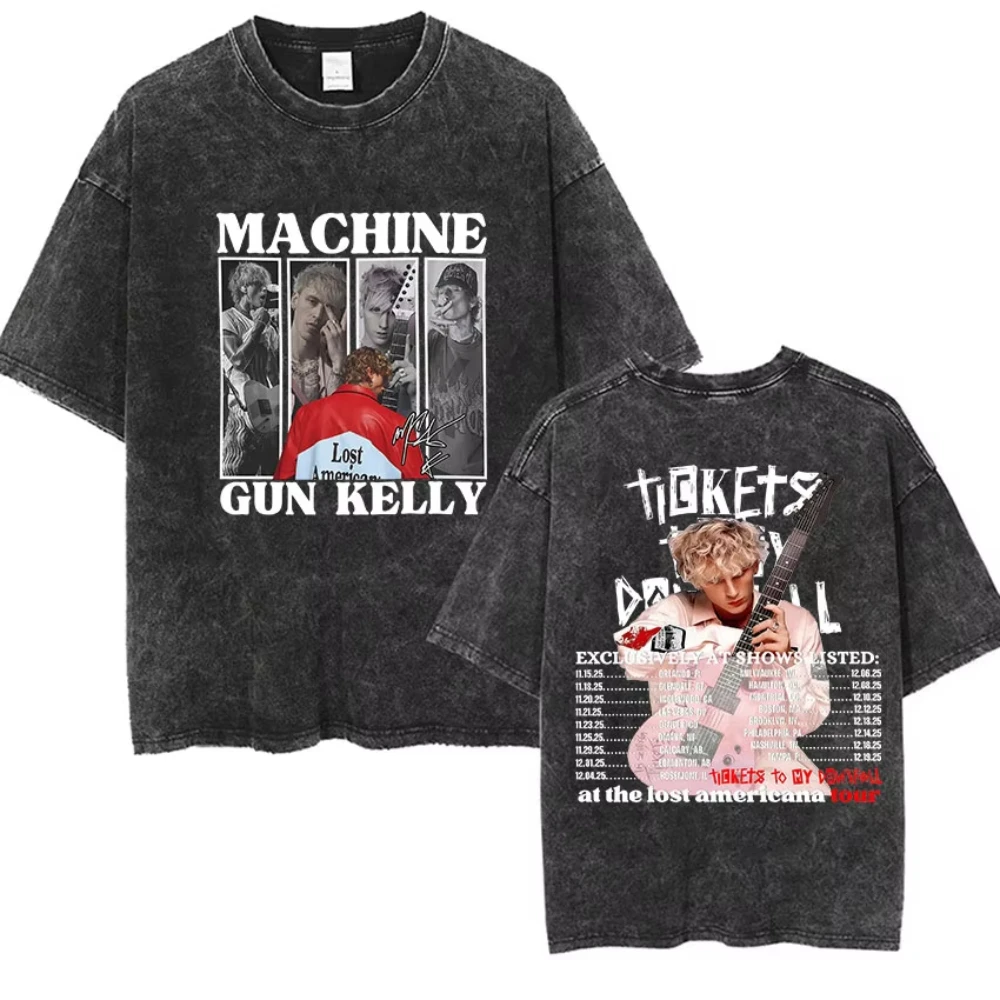 未使用完売MachineGunKelly World Tour2026TシャツＬ Machine Gun Kelly MGK Lost Americana Tour 2026 Vintage Washed T