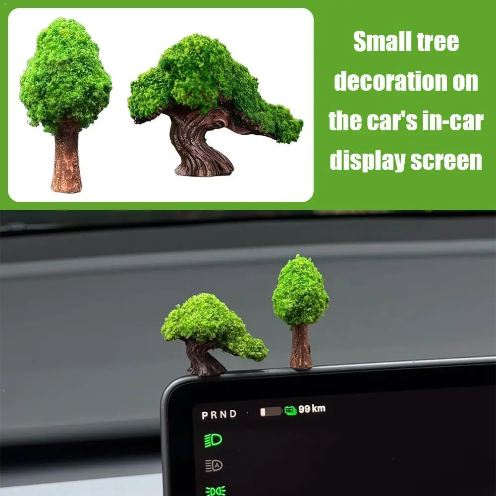

Creative Mini Car Bonsai Ornament 3D Artificial Green Plant for Center Console Dashboard Decor Aesthetic Small Tree Car Interior