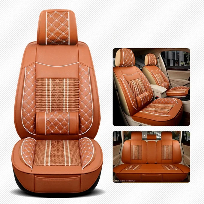 Nappa Ws-Universal Sports Car Seat Covers Almofada, Conjunto De Couro, Off-road Back Support, 5D Design De Luxo, Atacado