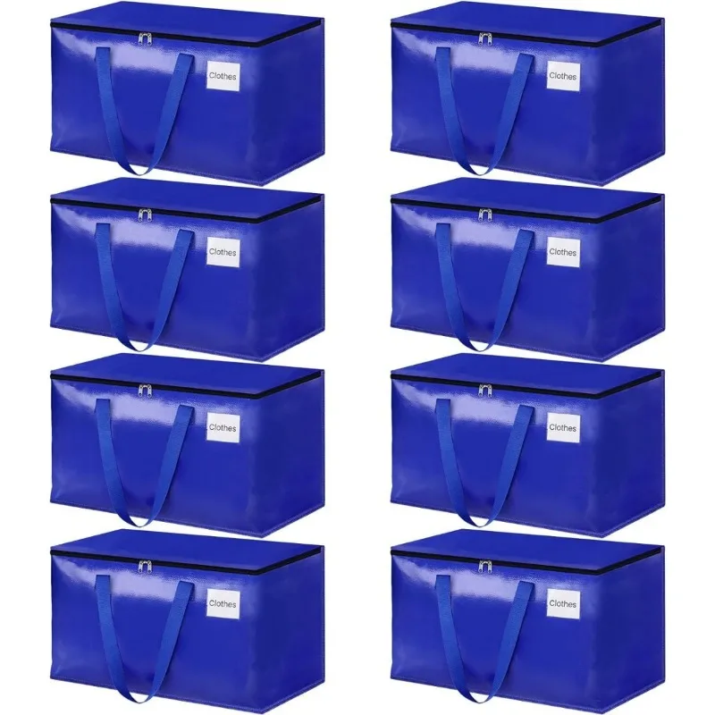 

Moving Bags, 8-Pack Heavy Duty with Strong Zippers and Handles Collapsible Moving Supplies, Storage Totes for Packing