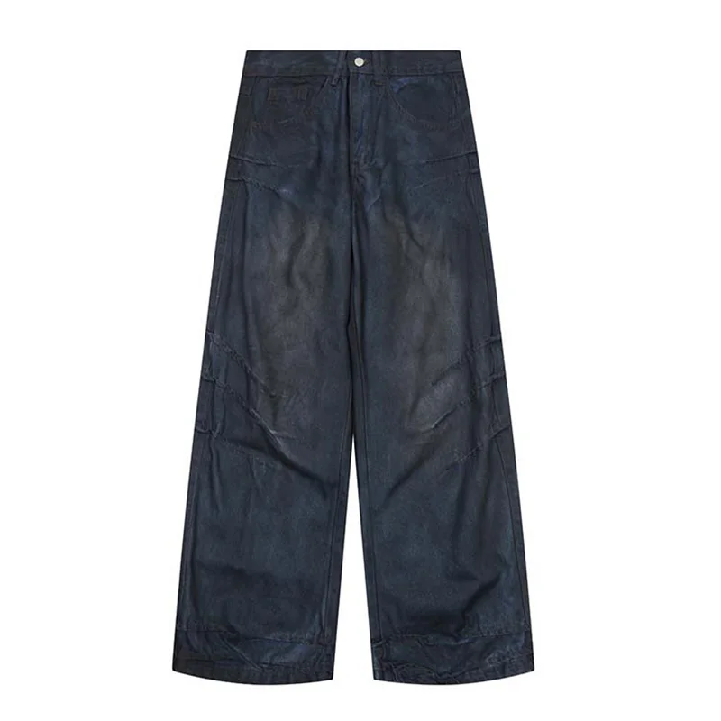 Hi Street Baggy Vintage Jeans Pants Washed Harakuju Streetwear Denim Trousers For Male Oversized