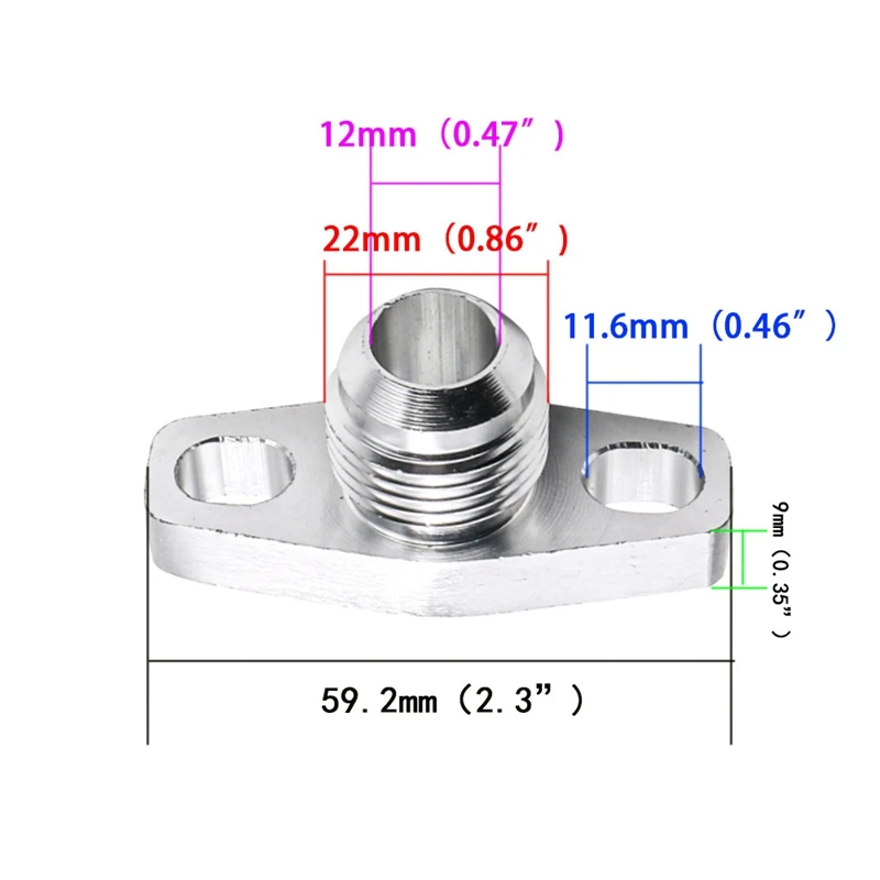 An10 turbo óleo retorno dreno flange adaptador kit para garrett gt28 gt30 gt35 t25 com parafusos m8x1.25mm prata