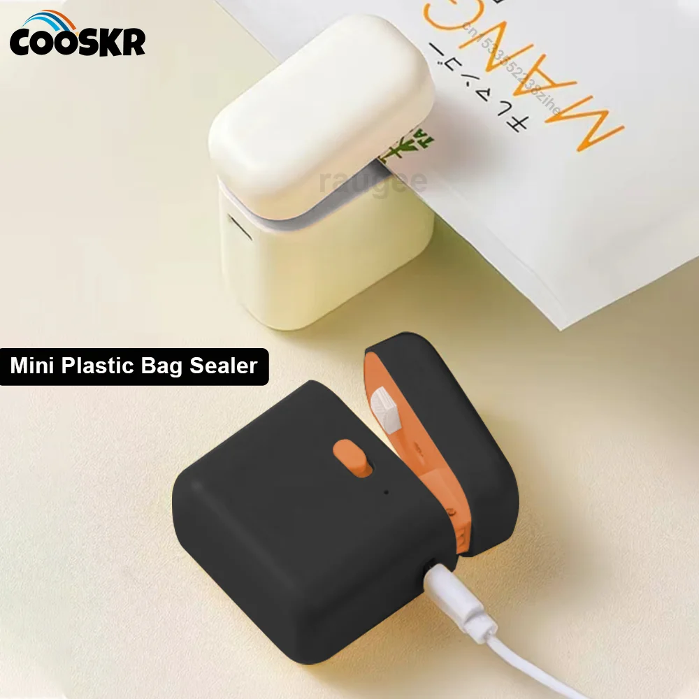حقيبة بلاستيكية صغيرة السدادة أكياس تغليف المواد الغذائية آلة الختم المحمولة USB حقيبة قابلة للشحن الحرارية السدادة حقيبة محمولة سدادة حرارية