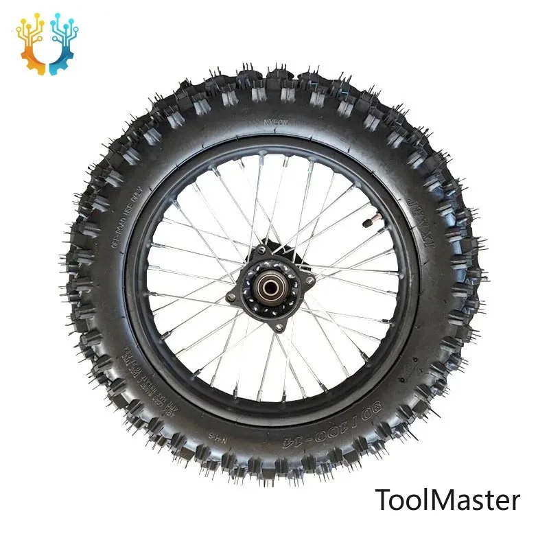 

【2026】Motorcycle 14inch Dirt Wheel Steel Circle Rims 125cc 150cc Dirt Bike Motorcycle 90/100-14 1.85 X 14-inch Wheel Assembly